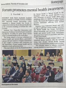 Borneo Bulletin - Forum promotes mental health awareness