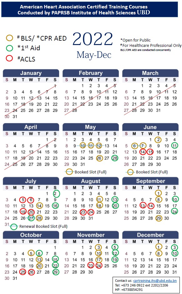 AHA-IHS ACLS BLS 2022 Dates