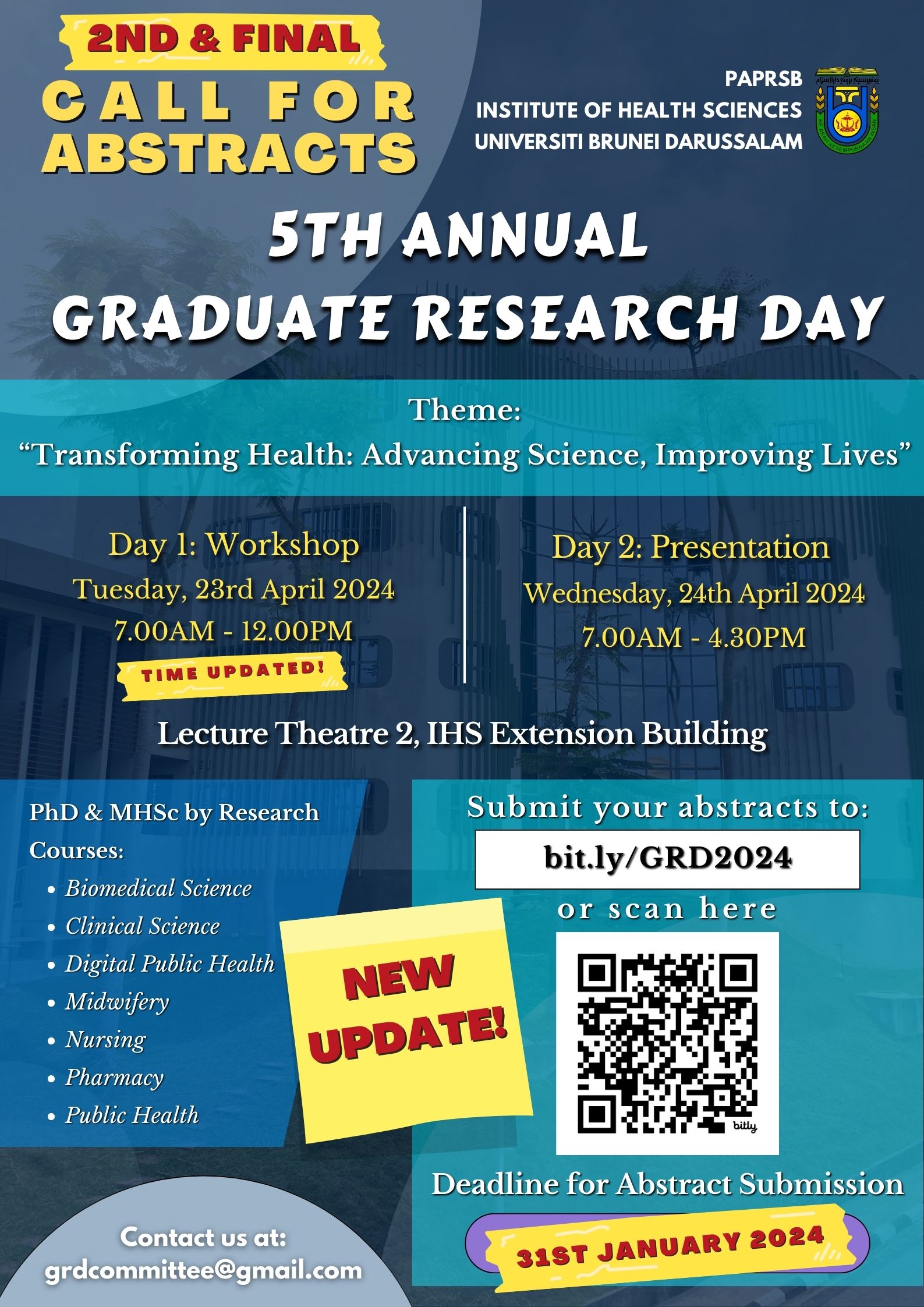 Graduate Studies Research Day 2024 UBD PAPRSB Institute of Health